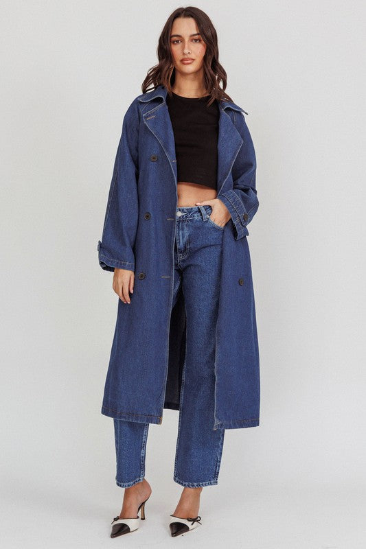 I've Got The Blues Denim Trench Coat