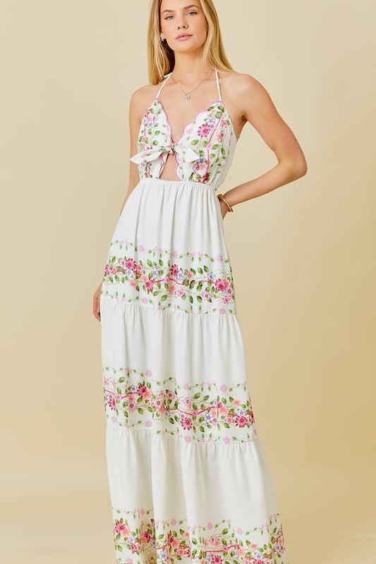 Cartagena Embroidered White Maxi Dress