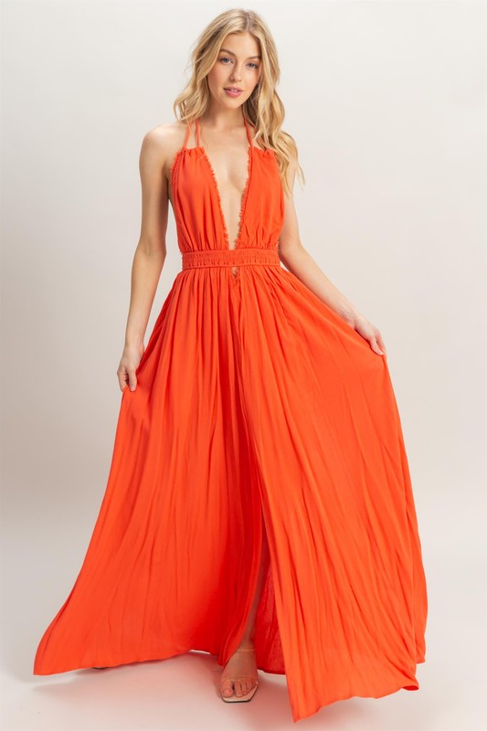 Be Free Boho Orange Maxi Dress