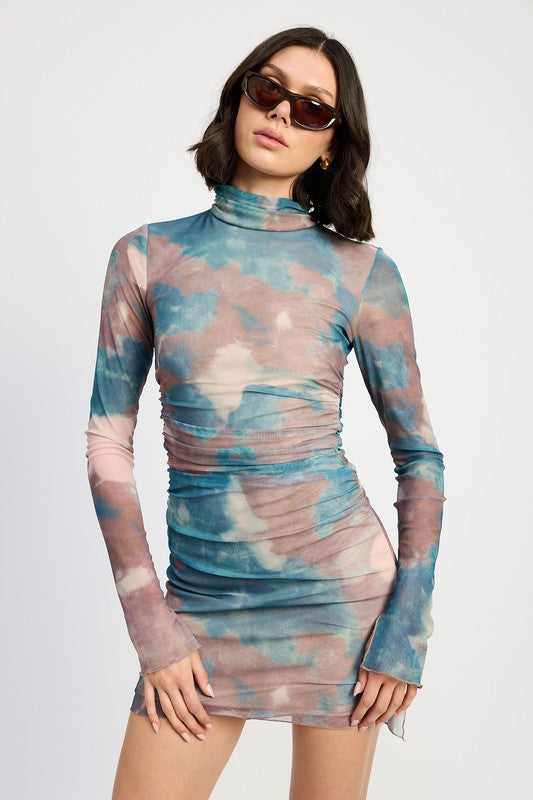 What A Trip Tie Dye Mesh Mini Dress