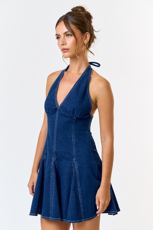 Life's A Picnic Blue Denim Mini Dress