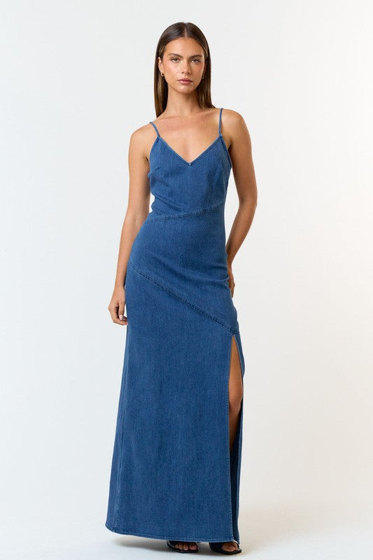Blue For You Denim Maxi Dress