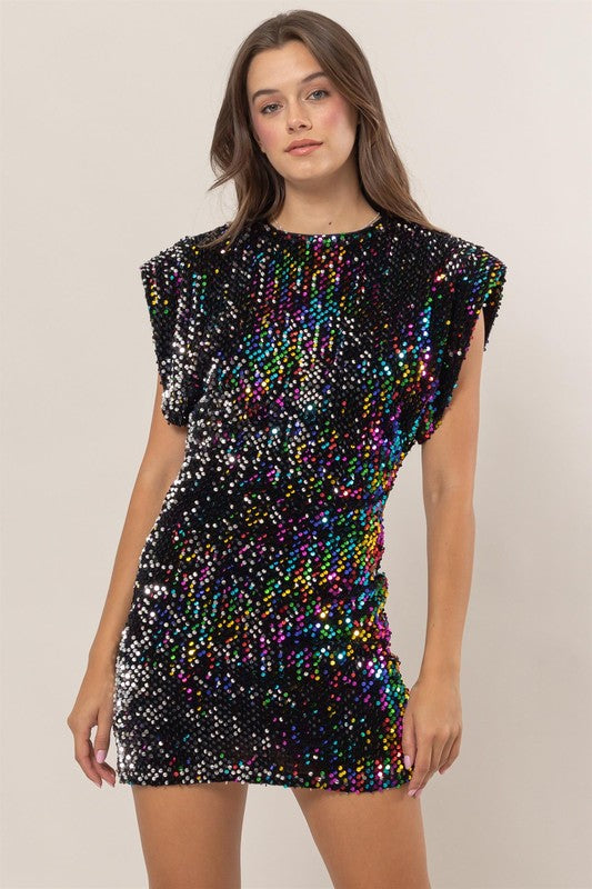 Sparkle The Night Away Multicolor Sequin Mini Dress