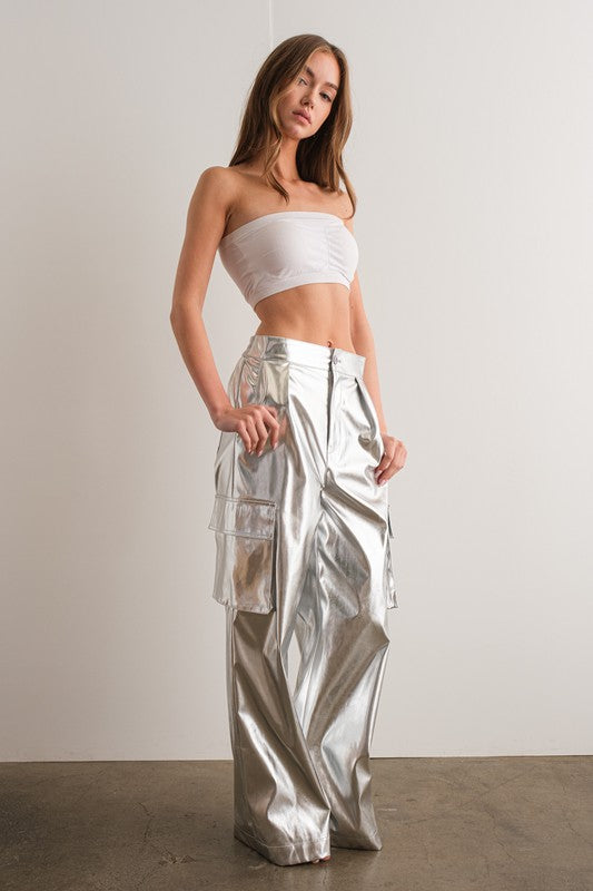 Out Of This World Silver Metallic Cargos